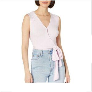 BCBGeneration Surplice Wrap Tie Knit Bodysuit Pink S